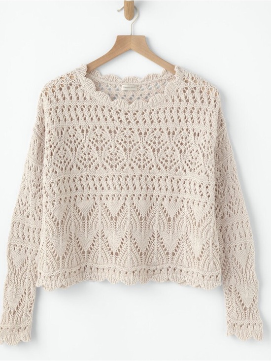 Garnet Hill Sweaters - Garnet Hill 100% Organic Cotton Crochet Knit